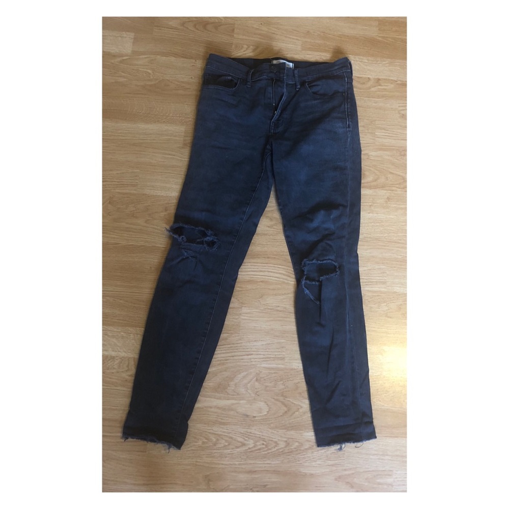 Madewell 9” high rise skinny distressed jeans